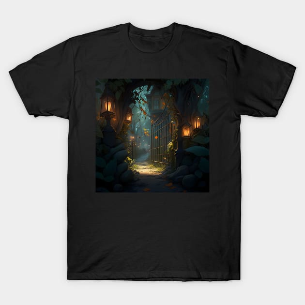 Sparkling Lights in the Forest T-Shirt by D3monic